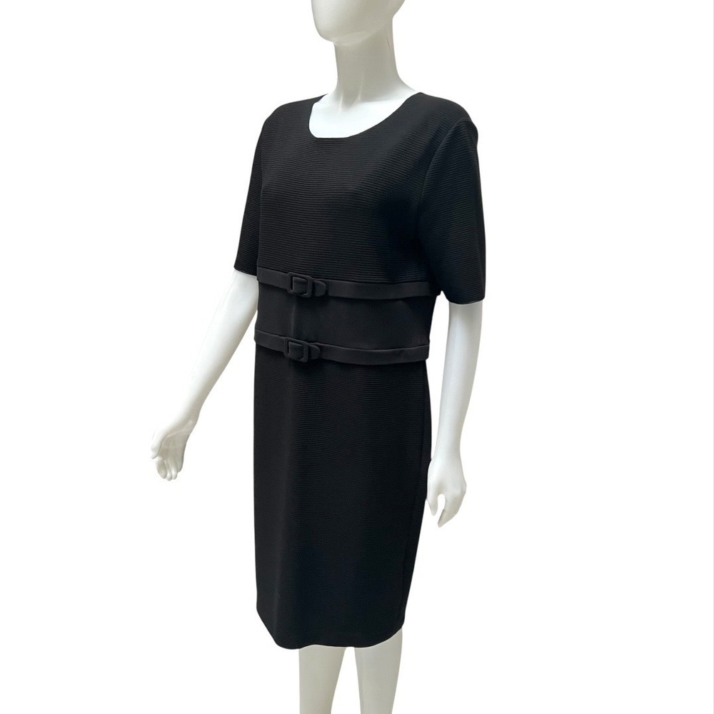 Armani Collezioni Black Ribbed Sheath Dress
Double Buckle Waist LBD Sz 14
Money - Picture 10 of 15
